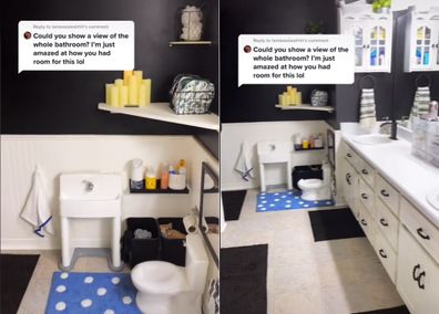 Mum builds toddler a mini bathroom. 