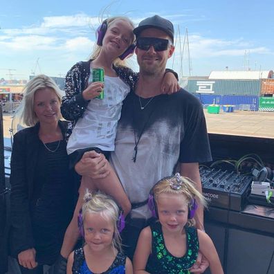 Adam Beyer with ex wife Ida Engberg and daughters