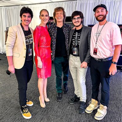 Celine Dion shares backstage photo with Mick Jagger after being spotted at Rolling Stones concert