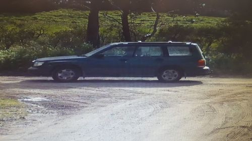 A green Subaru station wagon similar to the one driven by the alleged offender. (Victoria Police)