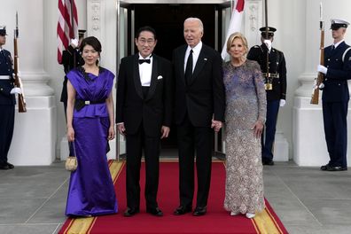 President Joe Biden, first lady Jill Biden, Japanese Prime Minister Fumio Kishida and his wife Yuko Kishida