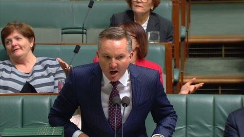 Shadow Treasurer Chris Bowen was unimpressed when he noticed the government's full ministry had exited the lower house.