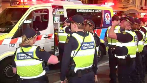 Emergency services at the scene overnight. (9NEWS)