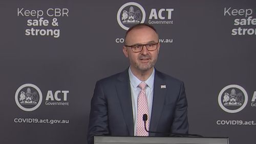 ACT Chief Minister Andrew Barr giving today's coronavirus update.