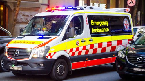 Foto stock de ambulância na rua Sydney