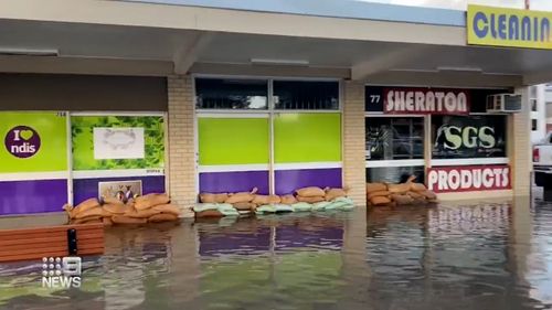 Sandbags used in the town of Chinchilla amid flooding. 