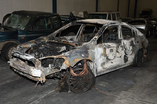 The burnt out Subaru could hold a key to Ngata's shooting. (AAP)