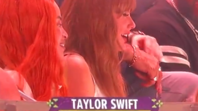 Taylor Swift reacts to being booed at the 2025 Super Bowl