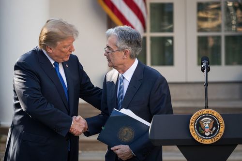 Federal Reserve Chairman Jerome Powell and President Trump.