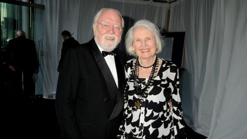 Attenborough and wife Sheila Sim attend The Great British Movie Event in aid of the National Film and Television School, at the Old Billingsgate on June 17, 2008 in London, England. (AAP)