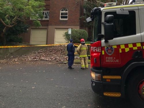 Partial building collapse Harriott Street Waverton, Sydney.