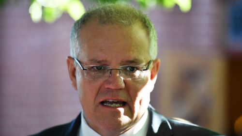 Prime Minister Scott Morrison speaks to journalists after an ecumenical service for the commencement of parliament.