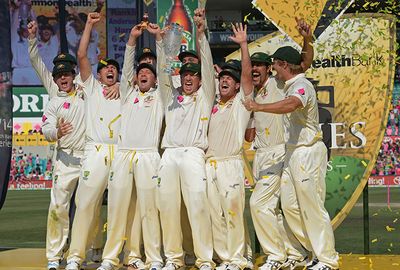Clarke lifted the urn after only the third Ashes clean sweep in history.