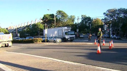 A crime scene is now in place and the truck driver is helping police with their enquiries. (9NEWS)