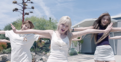 Lily from NMIXX in the Blue Valentine music video