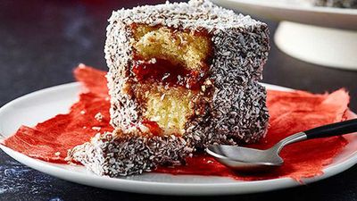 Recipe:&nbsp;<a href="http://kitchen.nine.com.au/2016/05/05/10/45/cranberry-ganachefilled-lamingtons" target="_top">Cranberry ganache-filled lamingtons</a>
