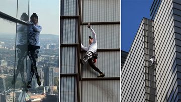 A 56-year-old man has scaled one of England's tallest buildings without the support of wires.