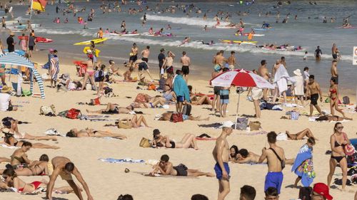 A general view of Bondi Beach on January 18, 2021 in Sydney, Australia. 