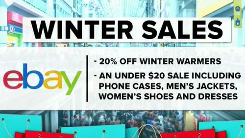 eBAY is also slashing prices, offering 20 percent off winter warmers. (9NEWS)