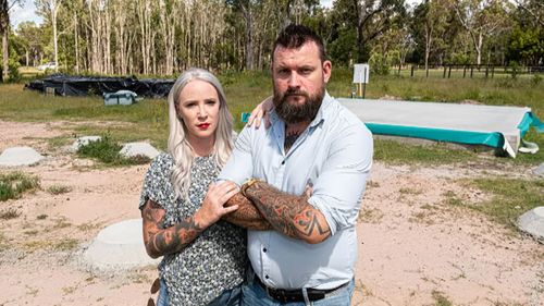 Nikki and Daniel Jacobson signed a contract with now-collapsed Privium in November last year with construction meant to begin in January. The family of five were told they'd be able to move in within nine months. 