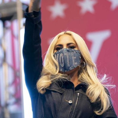 Lady Gaga campaigns for Joe Biden.