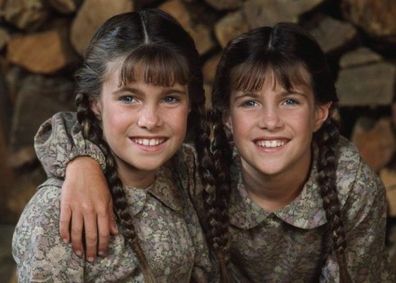 TV, movie characters, played by twins, Carrie Ingalls in Little House on the Prairie played Lindsay and Sidney Greenbush.