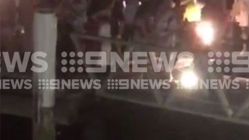 The brawl broke out on the docks between two separate party groups. (9NEWS)