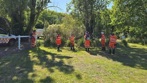 Police officers investigating the fatal stabbing of a man in a Bega park, on the NSW South Coast, have conducted a search of nearby wetland.