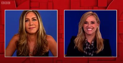 Jennifer Aniston and Reese Witherspoon appear on British program The One Show.