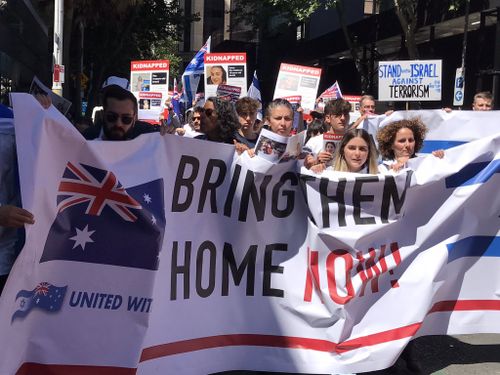 A pro-israel rally in Sydney's CBD.