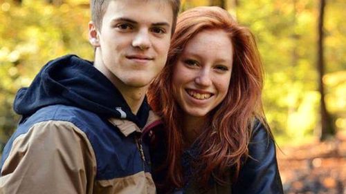 Severine Marcotty with her boyfriend, missing backpacker Theo Hayez