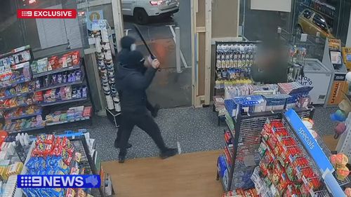 CTV captured the alleged offenders brandishing a machete as they accosted a shop attendant and customers at a Braeside petrol station.