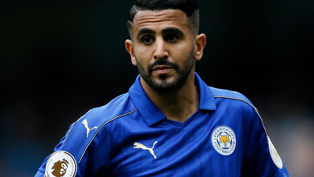 Riyad Mahrez had a goal denied in Leicester City's match against Manchester City. (AAP)