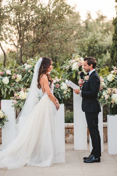 Bride forgot half her dress on wedding day