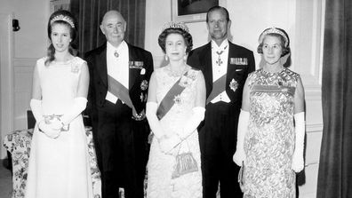 Princess Anne poses for a formal photo