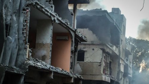 The airstrikes destroyed ISIL-held buildings in Derna, in eastern Libya. (Getty)