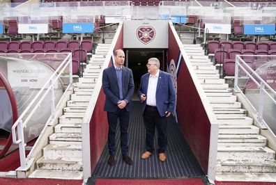 Prince William visits Heart of Midlothian Football Club, Edinburgh