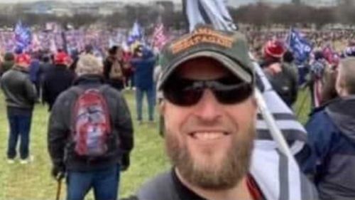 Jason Moorehead posted a photo of himself at the Capitol protest.