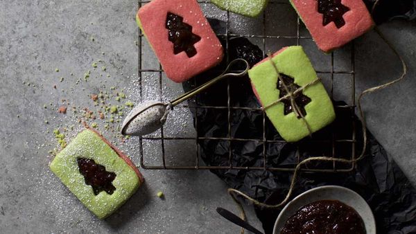 Sammy and Bella's Christmas linzer cookies