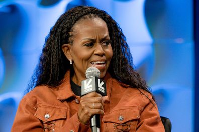 AUSTIN, TEXAS - MARCH 13: Michelle Obama speaks on stage during IMO Live podcast 2025 SXSW Conference and Festival at Austin Convention Center on March 13, 2025 in Austin, Texas. (Photo by Marcus Ingram/Getty Images)