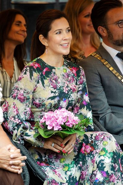 Princess Mary of Denmark seen without her engagement ring and wedding ring