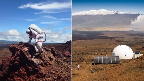 Crew returns from year-long mock space mission on slopes of Hawaiian volcano