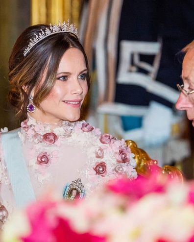 Swedish royals wear tiaras for Nobel Prize Kings Dinner inside palace