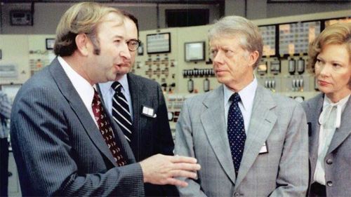 Jimmy Carter visiting the Three Mile Island nuclear facility after the meltdown in 1979.
