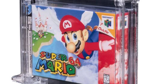 The Nintendo 64 copy of Super Mario 64 from 1996 sold by Goldin Auctions