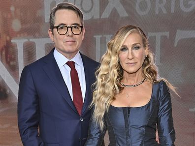 Matthew Broderick, left, Sarah Jessica Parker attends the premiere "That's it..." Season 3 of Crane Club in New York on Wednesday, May 21, 2025. (Photo by Evan Agostini/Invision/AP