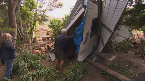 The couple's property has been completely separated in the storm.