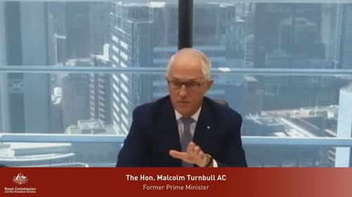 Malcolm Turnbull appeared before the robodebt royal commission on Monday.