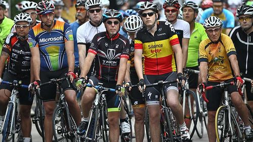 Participants line up for last year's Tour de Hills 