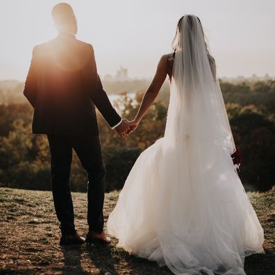 Young bride and groom